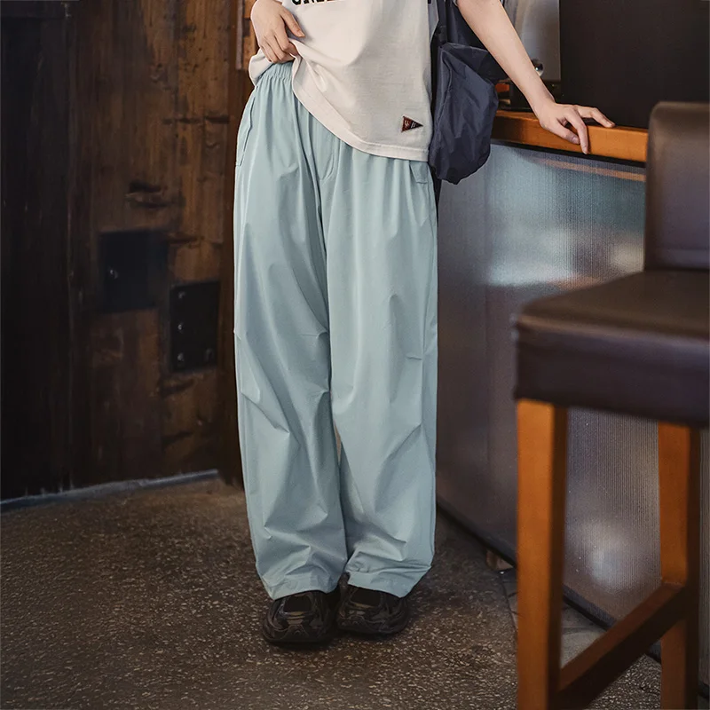 

Maden Casual Cool-Touch Parachute Pants Women's Summer Lightweight Elastic Waist Joggers Pants Street Cargo Loose Fit Trousers