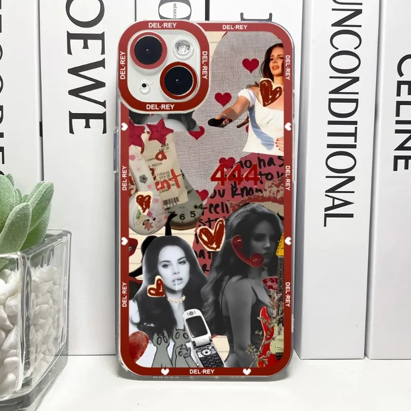 Lana Del Rey Phone Case Telefoon For IPhone 14ProMax 13 14 12 11 Pro Max Mini Transparent Angel Eyes Cover