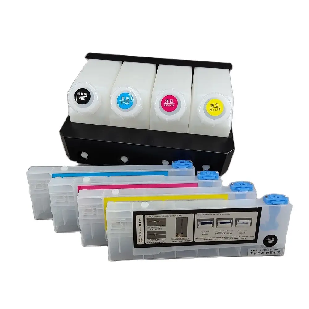 

LETOP 4+4 Bulk CISS Ink Supply System Eco Solvent Printer 4 Colors Ink Cartridge with One Hole 4PCS Subtank