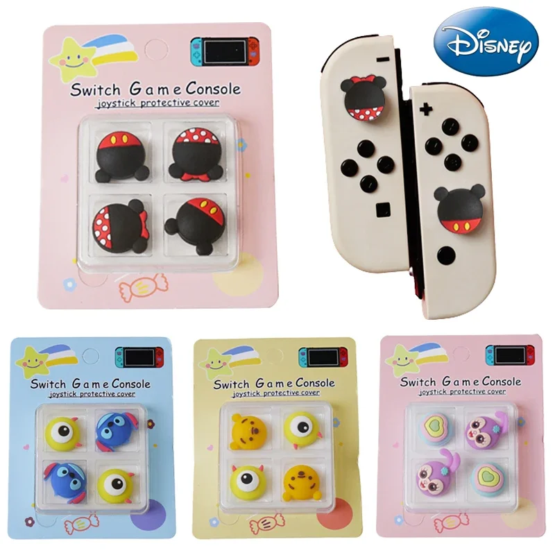 Disney Mickey Minnie Cartoon Thumb Stick Grip Cap Joystick Cover For Nintendo Switch Joy-Con Controller Gamepad Thumbstick Case