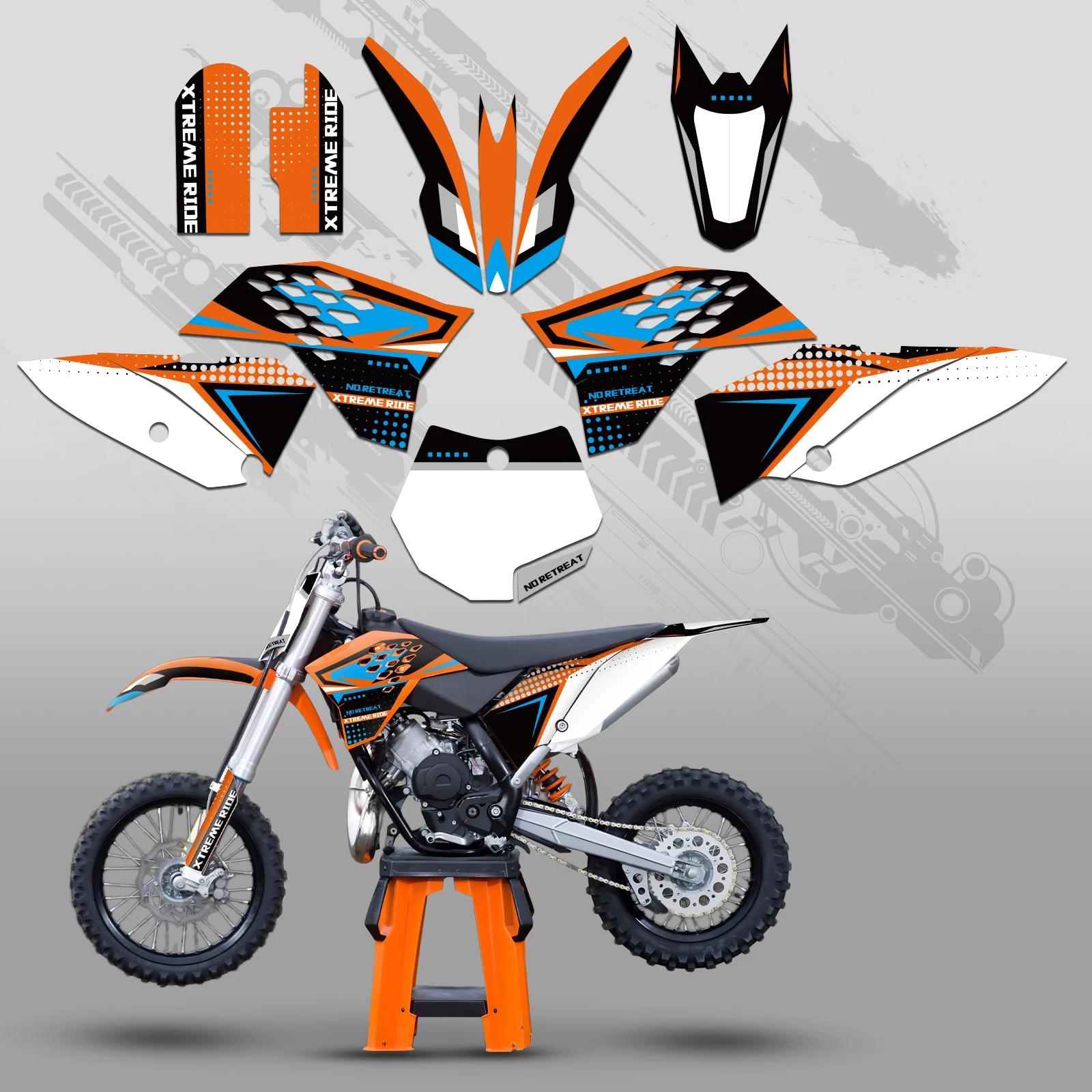 

NICECNC For KTM 2009-2015 SX 65 SX65 Dirt Bike Motocross Fairing Graphic Background Decals Sticker Kit Customize 2014 2013 2012