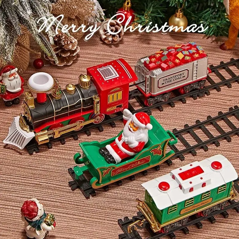 Christmas Train Set Mini Santa Claus Rail Car Toy Creative Decoration Christmas Tree Train Gift Children's Education Toy Gift