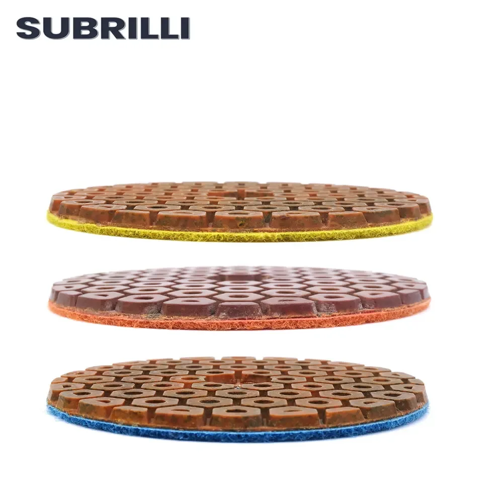 Subrili 4 "金属ダイヤモンド研磨パッド銅粒子ボンド研磨ホイール花崗岩大理石コンクリート床サンディングディスク用