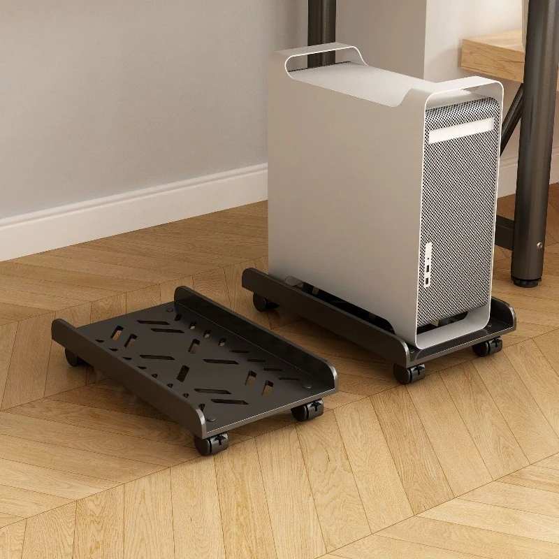 Movable PC Host Stand, Thickened Retractable Base with Wheels, Heat Dissipation Design for Desktop Case Storage