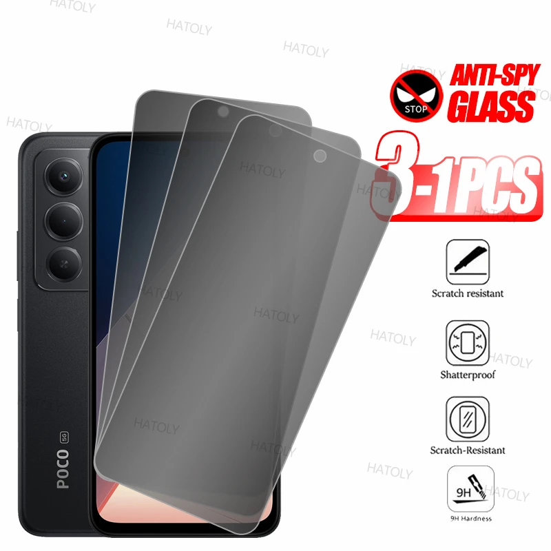 

1/2/3 шт. защитная пленка для экрана Xiaomi Poco M8s 5G, закаленное стекло для защиты конфиденциальности, полное покрытие, стекло для Xiaomi Poco M8s 5G