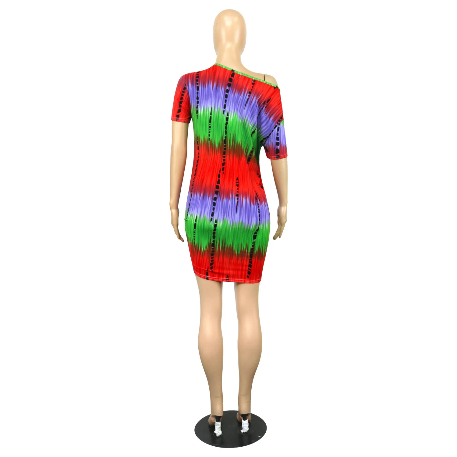 Haoohu outono nova camisa feminina vestido casual mini vestido de festa clube sexy tie dye fora do ombro bolso solto roupas femininas urbanas dentro