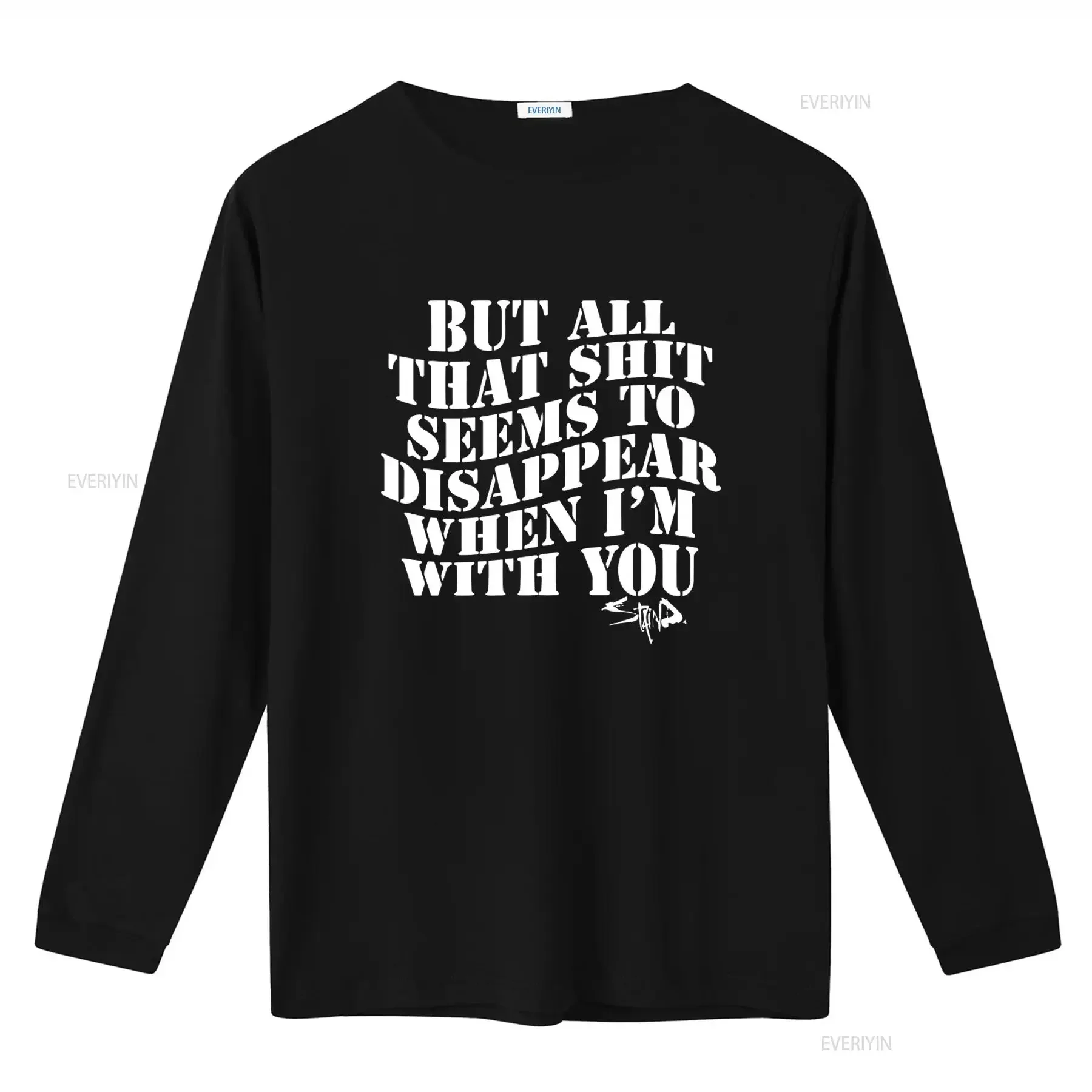 2023 Adult Staind Rock Band Merch Black T Shirt Its Been Awhile Song Lyrics Quote Tour Concert Aaron Lewis Acoustic vintage