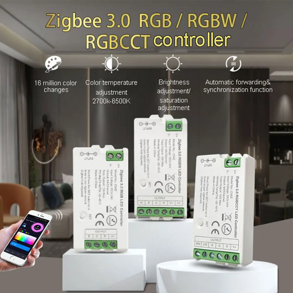 Aubess-controlador LED Tuya Zigbee con WiFi, tira de luz LED DIM CCT RGB RGBW RGBCCT, puente de modo Dual, puerta de enlace, hogar inteligente a través de la aplicación Smart Life