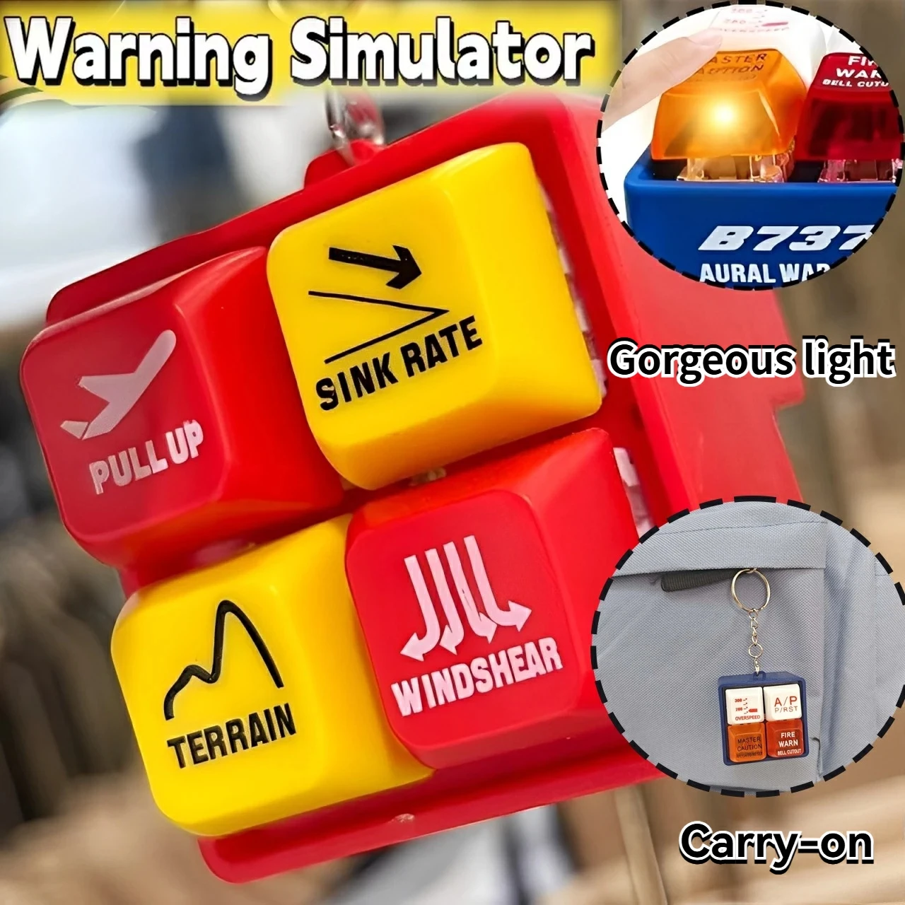 

1Pcs Boeing 737 Airbus EGPWS Warning Sound Simulator Pilot Keychain Warning Simulator Home Decor Craft Wind Chimes Stress Relief