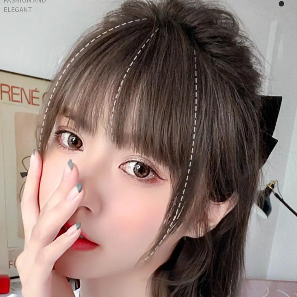 Fake Air Bangs Hairstyle Tool Hair Clip Extension Synthetic Hair Fake Tassels Natural Wig Women Clip Bangs Tool Natural Wig