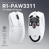 Attack Shark R1 Wireless Mouse Bluetooth Gaming Mouse PAW3311 Sensor,1000Hz Return-rate,Tri-mode,Ergonomic,Rechargeable