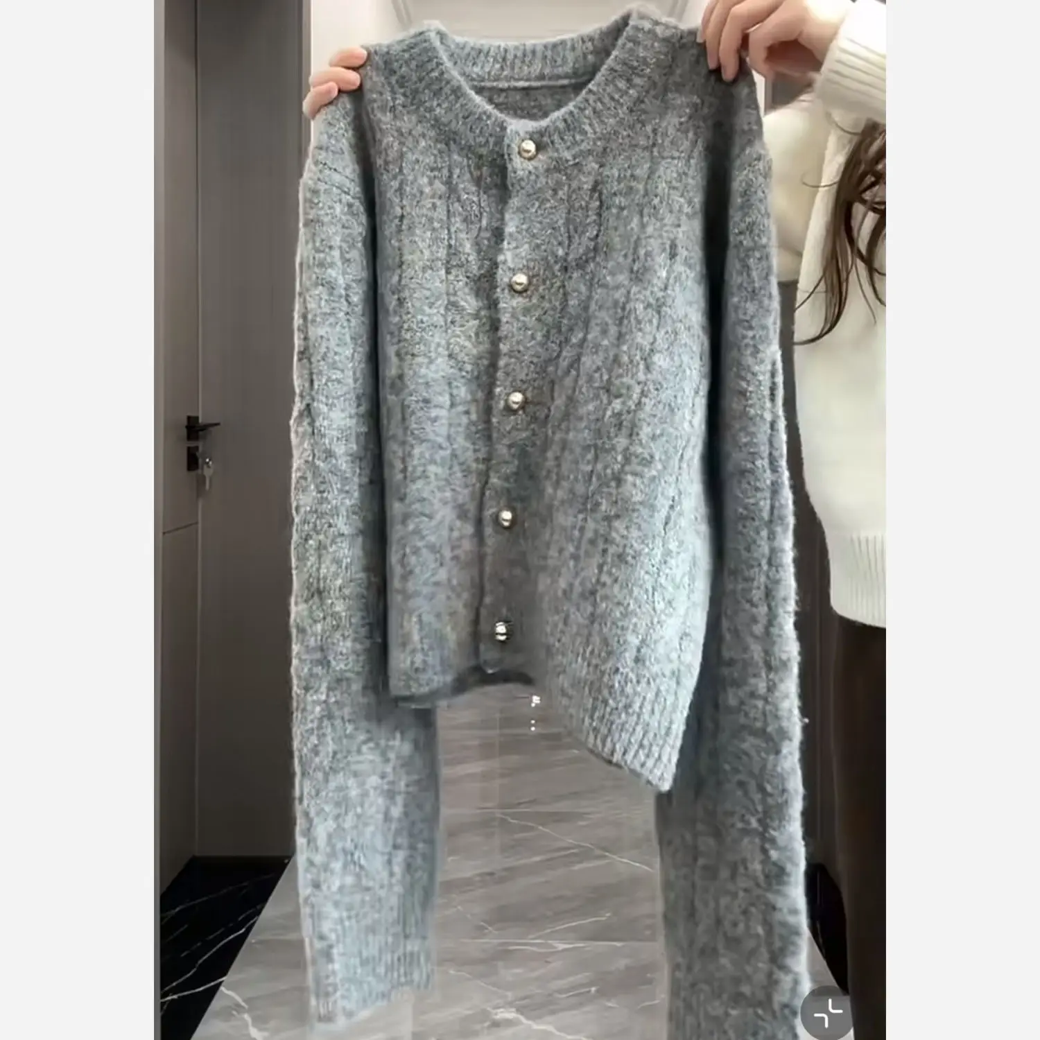 ay Inner Match Herbstkollektion Hochwertiges Koreanisches Zweiteiler-Set mit Offener Strickjacke und Rock für Junge Frauen