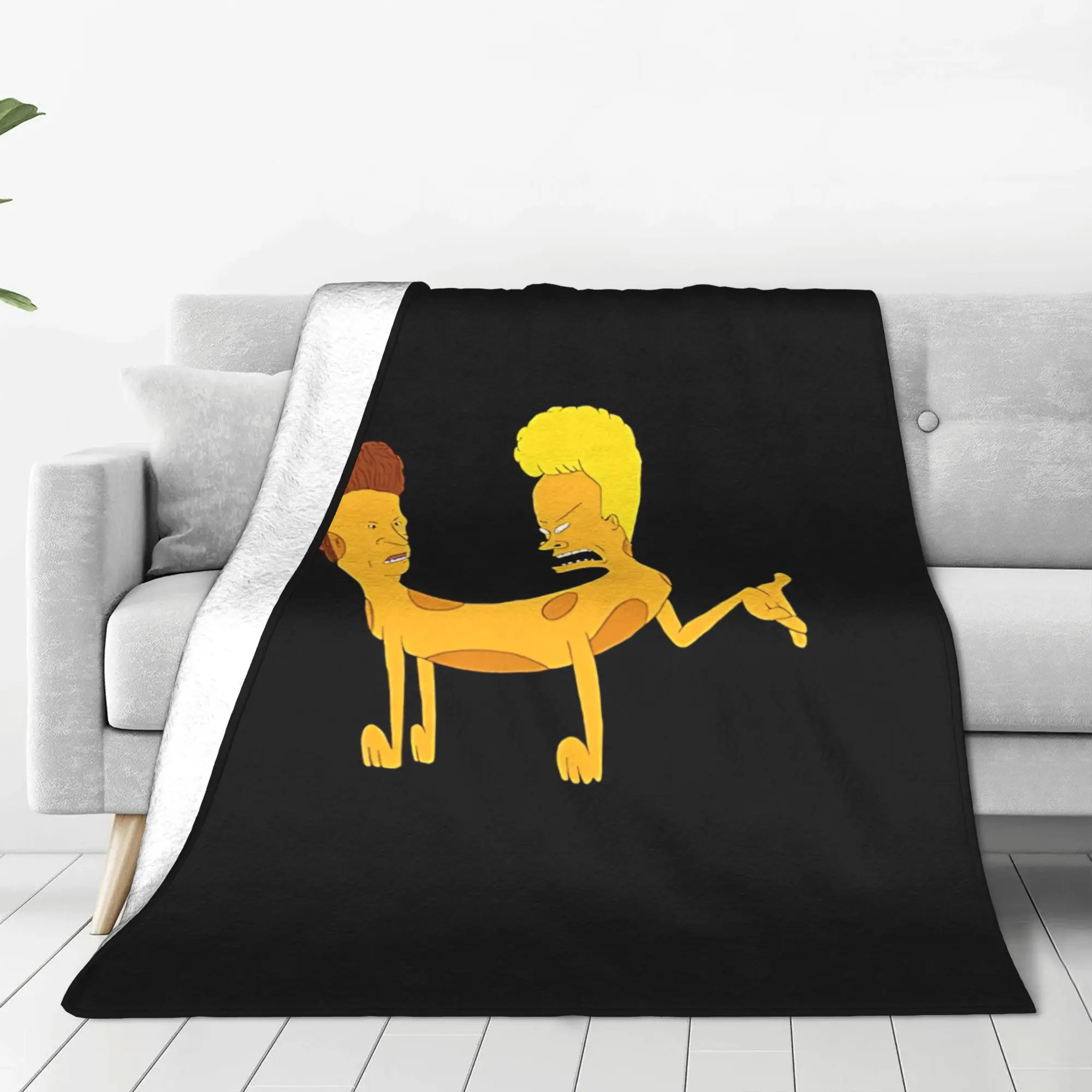 1PC 90s Retro Cartoon Beavis and Butt Head Home Room Decorations Winter Blankets For Adults Bedding Home Interior Sofa Knee