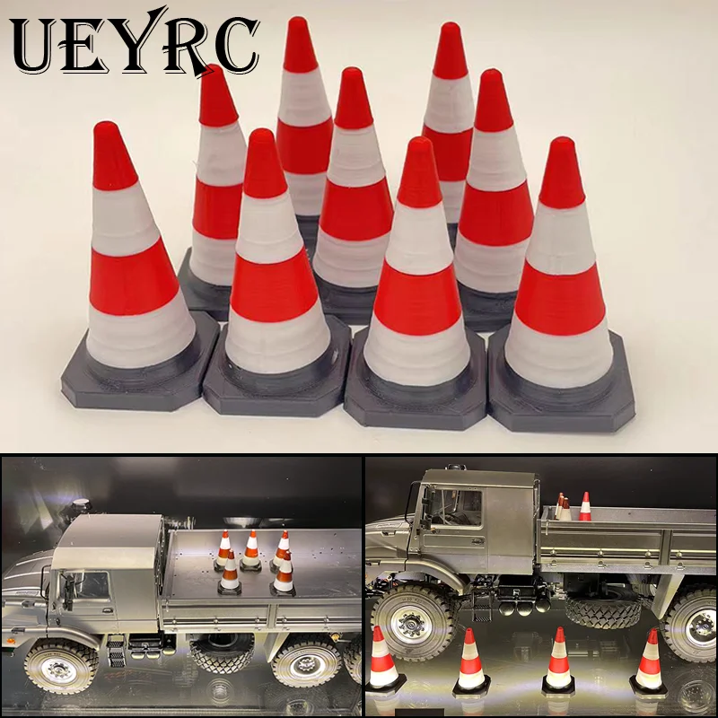 Simulation Road Cone Reflective Cone Model for 1/10 RC Crawler Car TRX4 1/14 Tamiya RC Truck Tipper SCANIA 770S VOLVO MAN BENZ