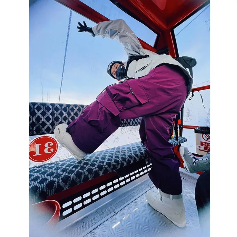Violette skibroek Heren Snowboard Waterdicht Verdikt Warm Amerikaanse zware industrie sneeuwbroek Heren en dames