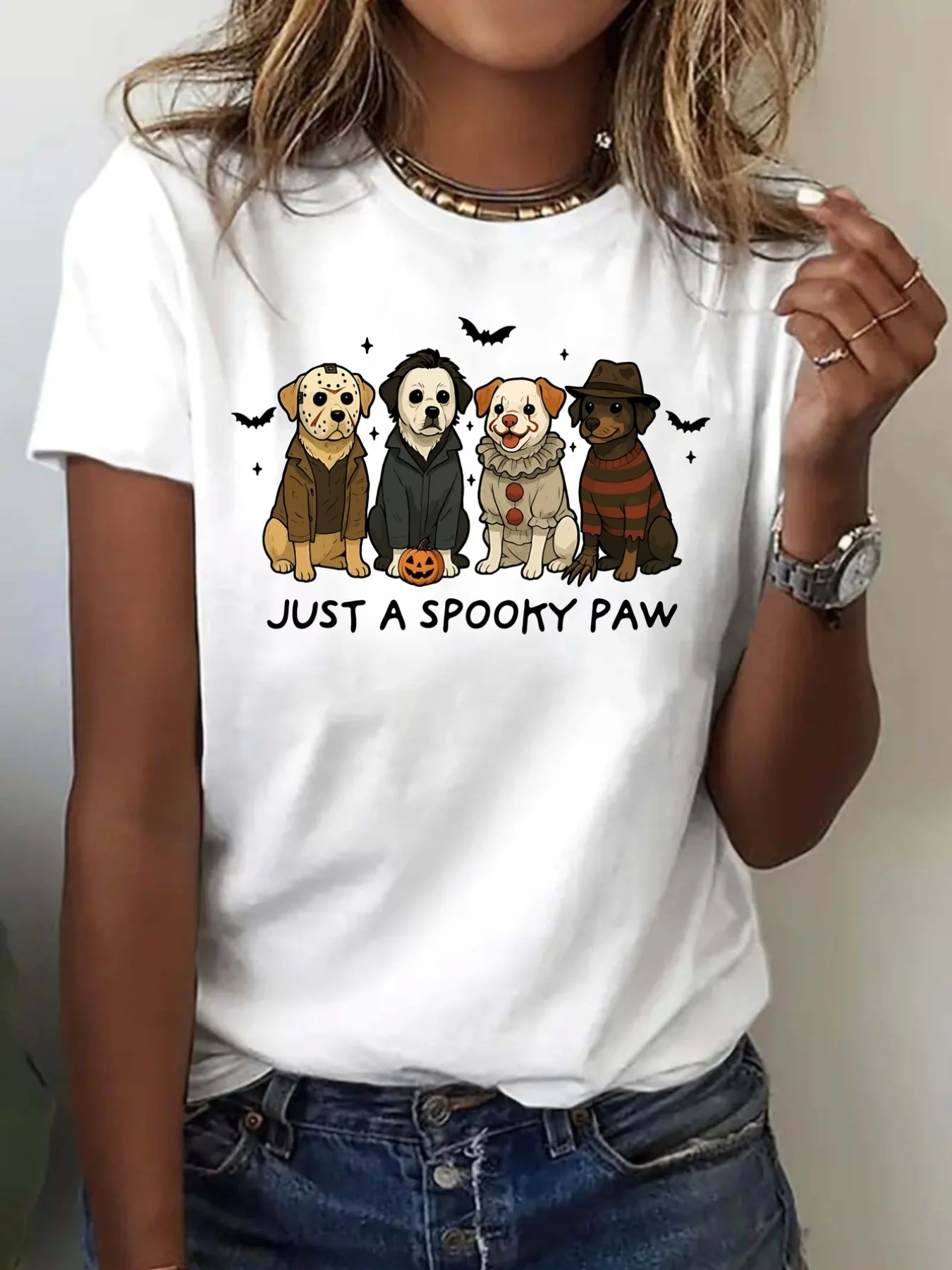 2025 نمط إلكتروني جديد مطبوع للجنسين موضة الشارع بأكمام قصيرة من القطن الخالص ورقبة مستديرة وأكمام قصيرة #2