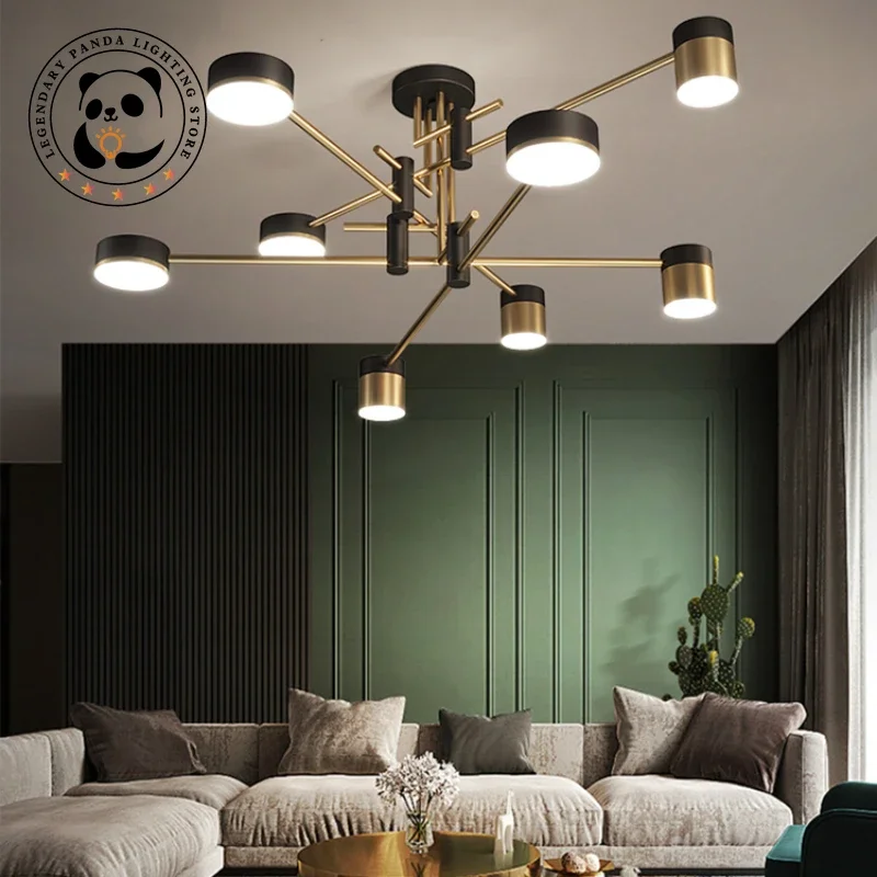 Nordic Minimalist Pendant Lights Creative Metallic Luster Chandeliers Living Room Kitchen Restaurant Indoor Decor Lamp Fixtures