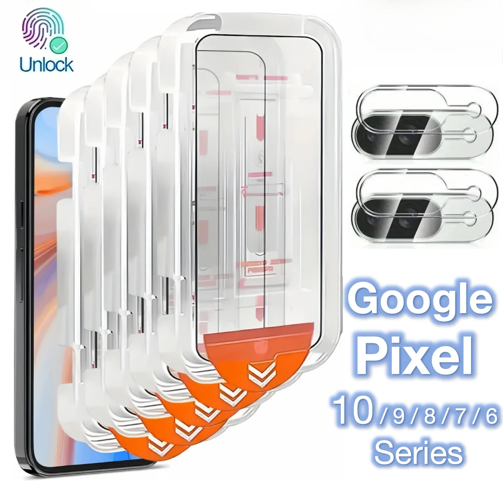Caméra arrière et protection d'écran, ensemble de installation facile sans poussière pour Google Pixel 10/9A Pro XL 8 A/Pro, Kit sans bulles en un clic