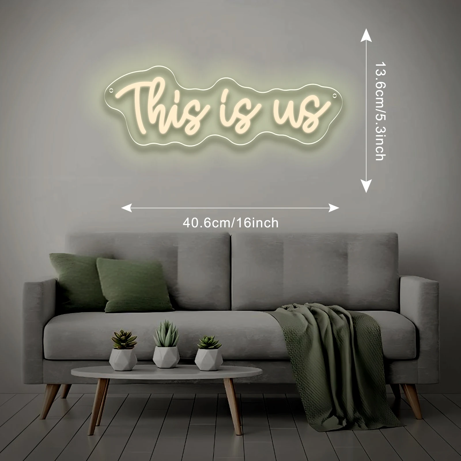 This Is Us Neon Sign USB Bedroom Neon Light LED Adjustable Brightness for Modern Couples Wedding Anniversary Home Decor Gift