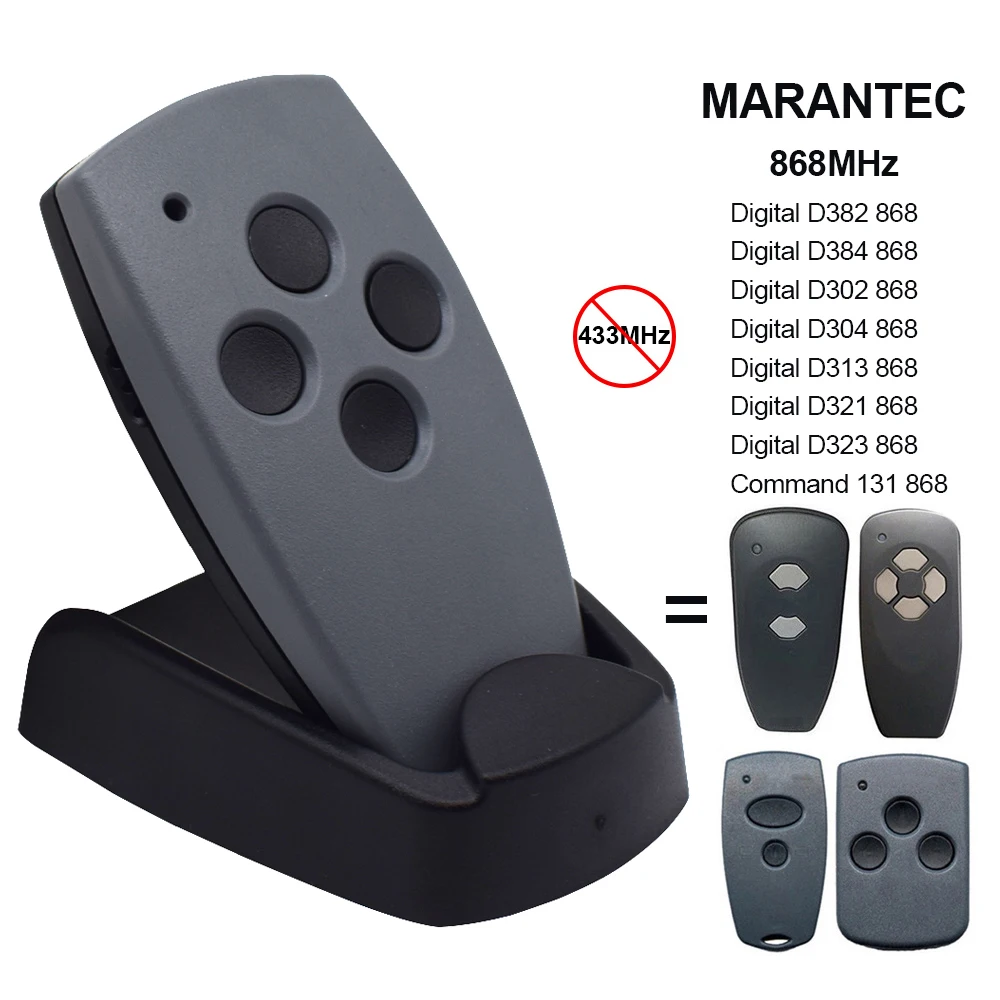 868MHz Marantec Digital D302 D304 D382 D384 D313 D321 D323 Garage Door Remote Control Door Opener Handheld Transmitter Key Fob