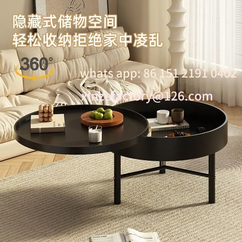 Customizable light luxury coffee table multi-functional combination rotating with storage modern