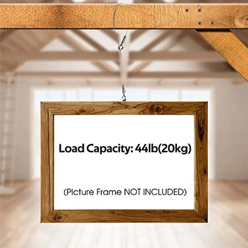 2Piece Adjustable Picture Hanging Wire Mirror Frame Kit 2M X1.5Mm Heavy Duty Stainless Steel Wire Rope-A27R