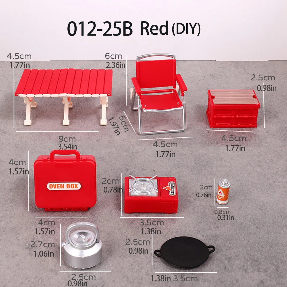 Kinder Simulation Outdoor Camping Tische Set Mini Outdoor Klappstühle Karte Öfen Ausrüstung Miniatur Möbel Geschenk