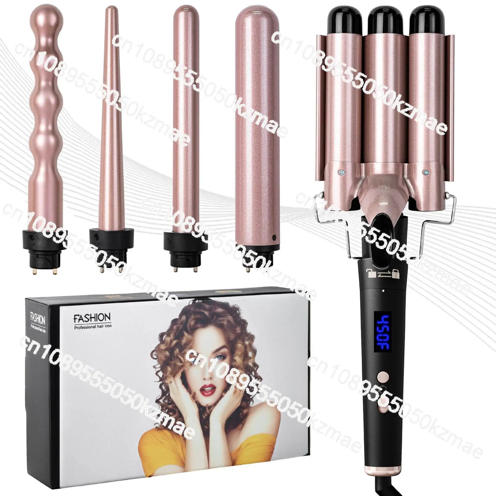 

IN STOCK 5-in-1 Tube Changing Curling Iron Straight Curling Dual-purpose 32mm Large Wave Household Multi-function Curling Iron