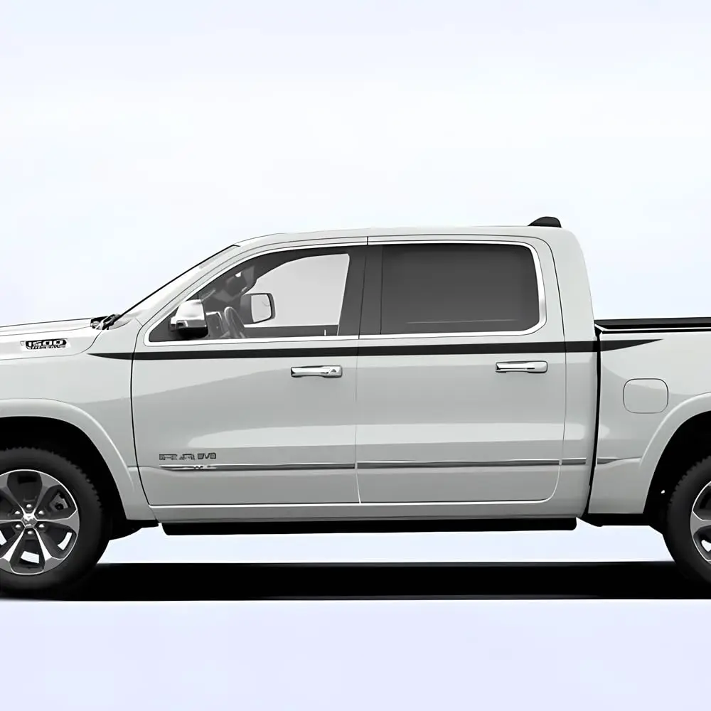 

2PCS Up Side Decal Sticker Stripes Kit Compatible with Dodge Ram 2009-Present