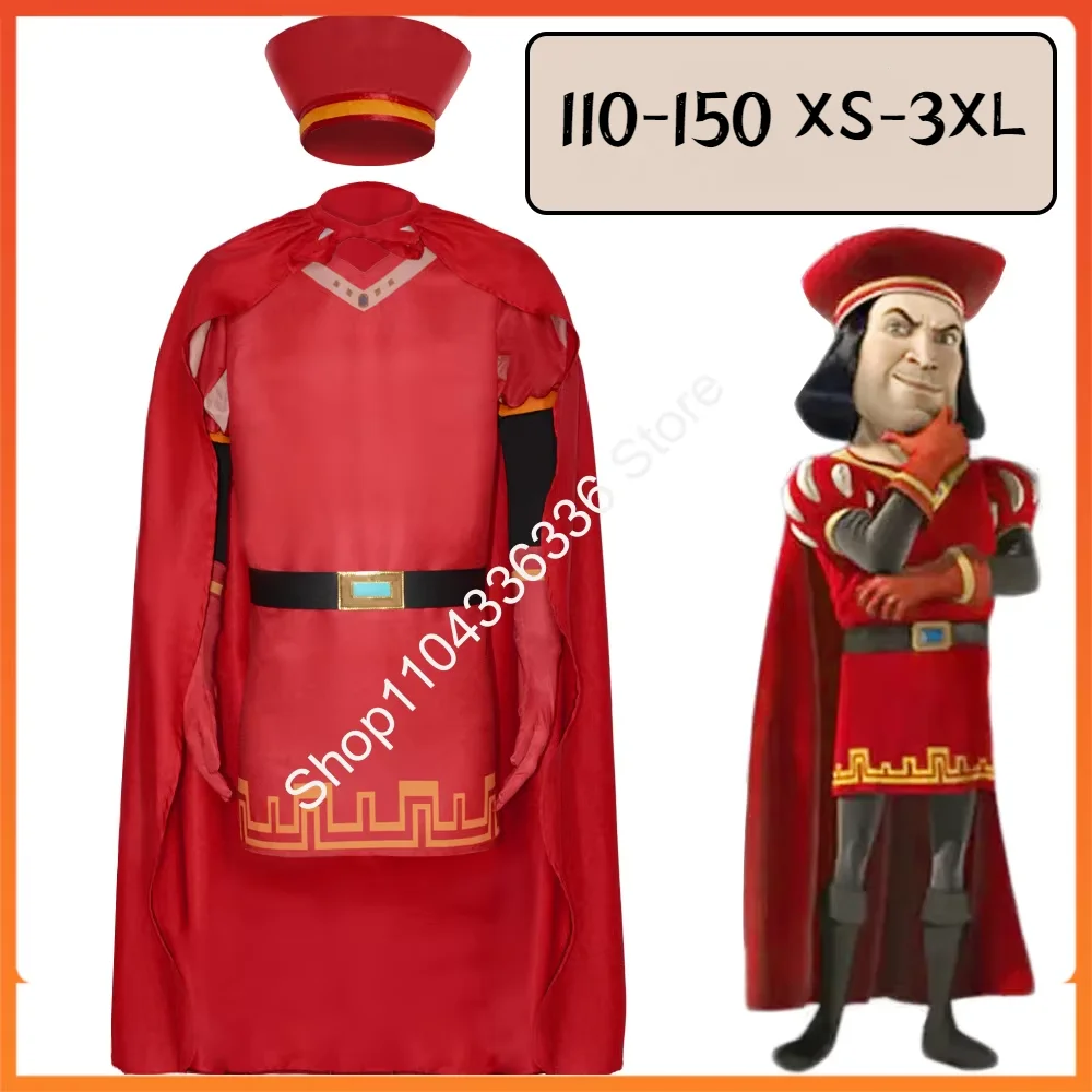 

Boys Lord Farquaad Cosplay Costume Shrek Carnival Uniform Adult King Hat Outfits Halloween Anime Holiday Party Costumes Adults