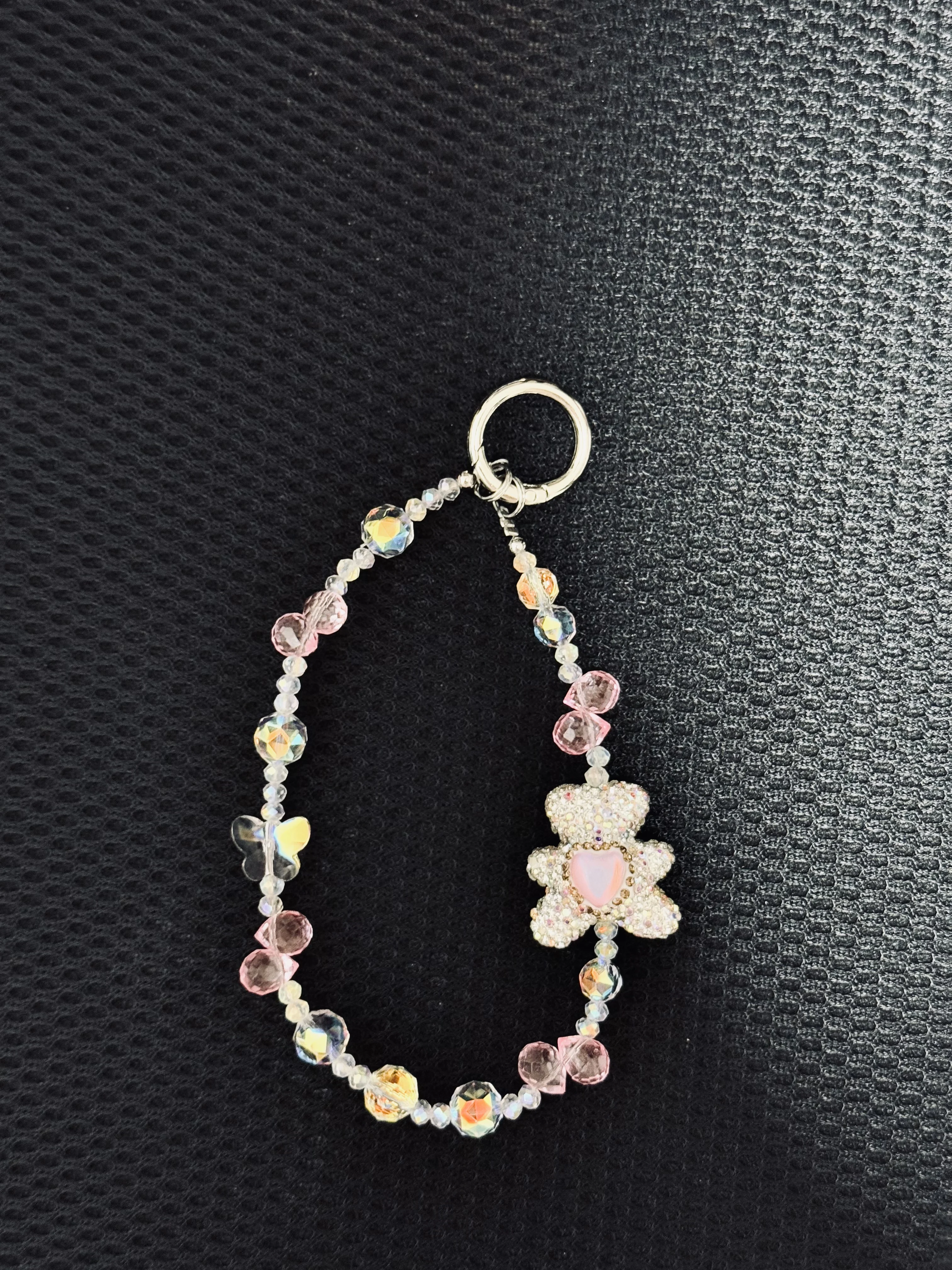 

Роскошный высококачественный ремешок для мобильного телефона с мультяшным медведем и бисером, кристаллическая цепочка для мобильного телефона, портативная подвесная цепочка, ключ для сумки