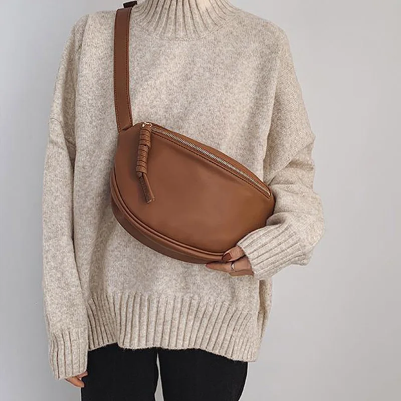

fashion simple Shoulder Crossbody Bag 2025 new Women Chest Pack Phone purse Casual Shopping Waist Bag soft PU ladies Fanny Bag