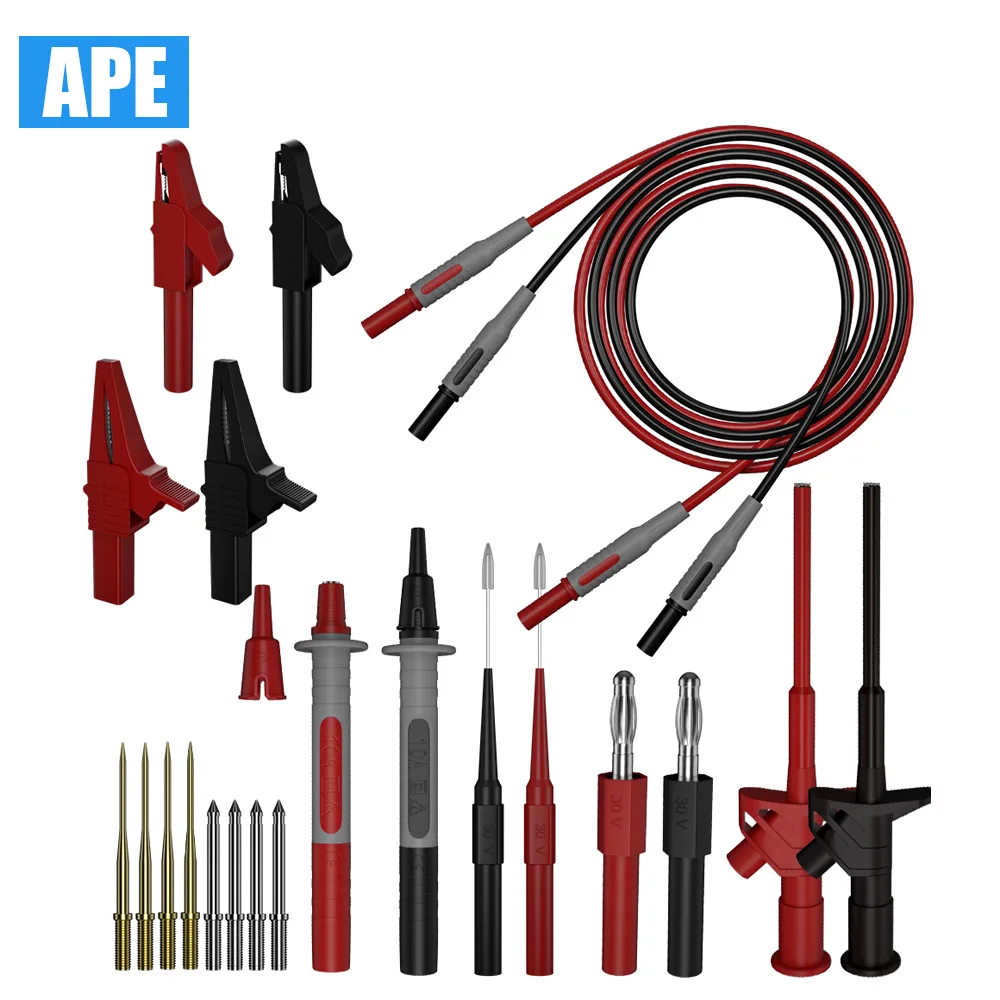Teste Multímetro Leva Kit com Clipes Jacaré Conjunto de Sondas Elétricas Digitais 22 Pcs