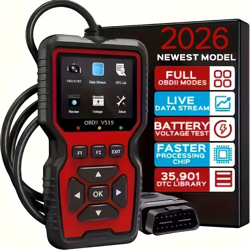 

V519 OBD2 Scanner - Handheld Vehicle Inspection and Fault Diagnostic Tester with Live Data, Battery Test