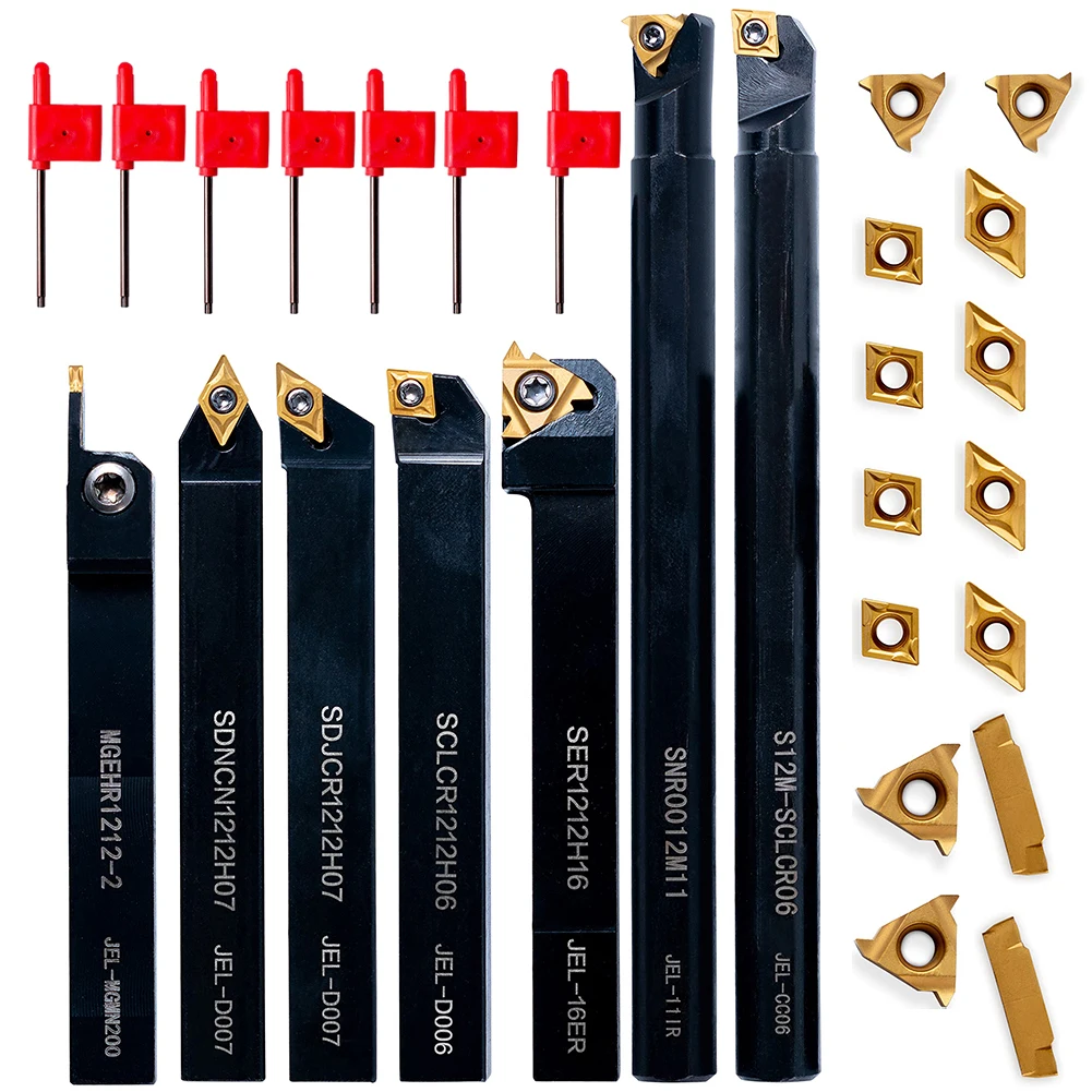 

Lathe Threading Tool 1 2 12mm CNC Tool Bit Set Machining Convenience Shock-Proof Design Agile Cutting Performance