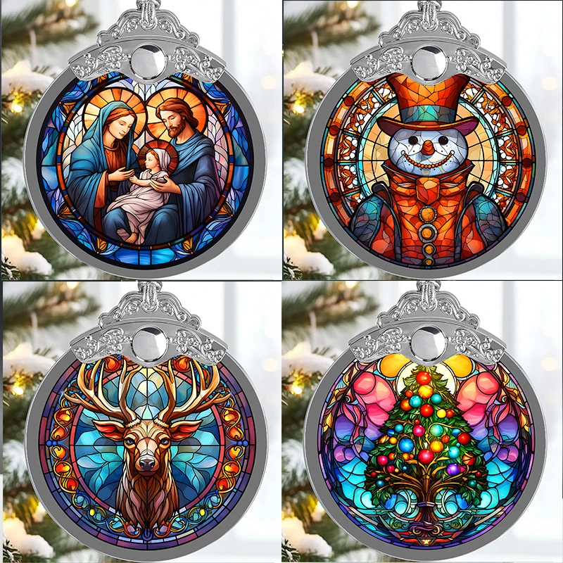 12個入り-クリスマスオーナメント（ガラス製）、カスタムオーナメント、パーソナライズされたクリスマスデコレーション、ホリデーギフト