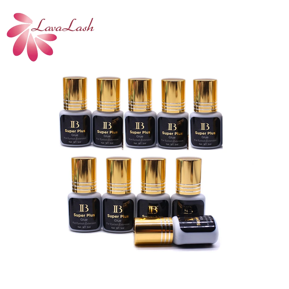 10 bottles/lot Korea IB Ibeauty Super Plus Glue For Eyelash Extensions Original 5ml Black Glue Gold Cap Makeup Tools New label