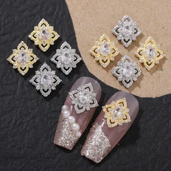 5 pcs Japanese ins wind Zircon hollow-out nail diamond simple versatile style metal nail accessories