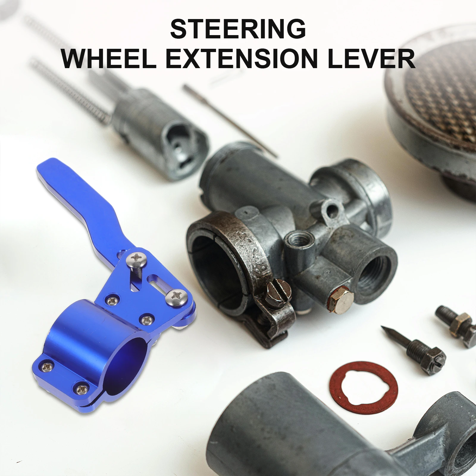 

Adjustable Steering Wheel Turn Lever Pole Durable Metal Steering Wheel Extension Rod Universal Signal Pole Easy Install No Tools