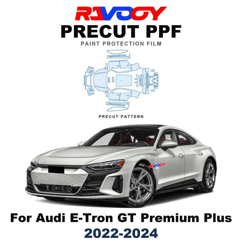 Precut PPF For Audi E-Tron GT Premium Plus 2022-2024 8.5mil TPU Paint Protection Film Hood Bonnet Bumper Headlight Self-Healing