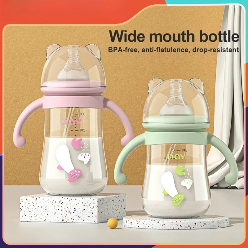

Силиконовая бутылочка большой емкости 300 мл, детская бутылочка с ручкой, полипропиленовая бутылочка, набор чашек для воды, соска, многофункциональные принадлежности для кормления детей