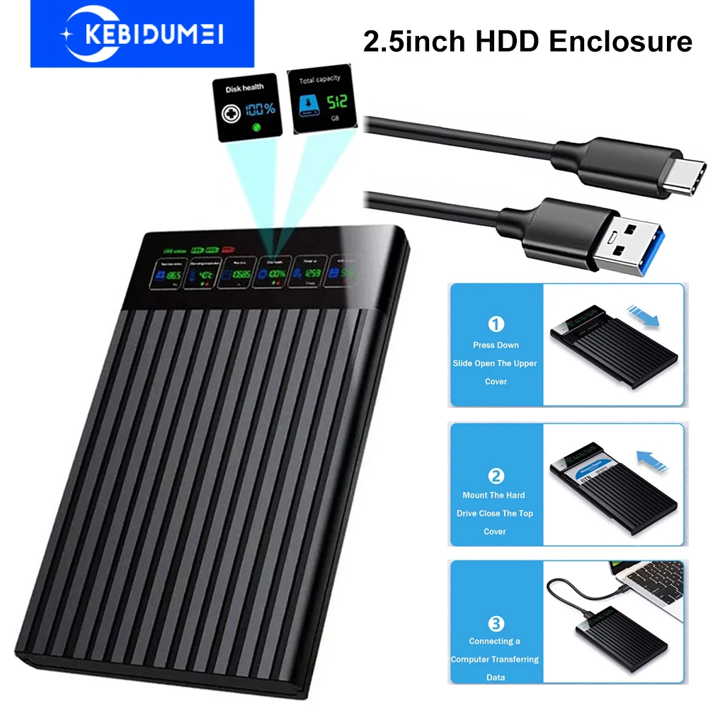 

2,5-дюймовый корпус HHD 2,5-дюймовый корпус SATA-USB3.1 для жесткого диска 6 Гбит/с Макс. внешний корпус для жесткого диска SATA Адаптер для ПК