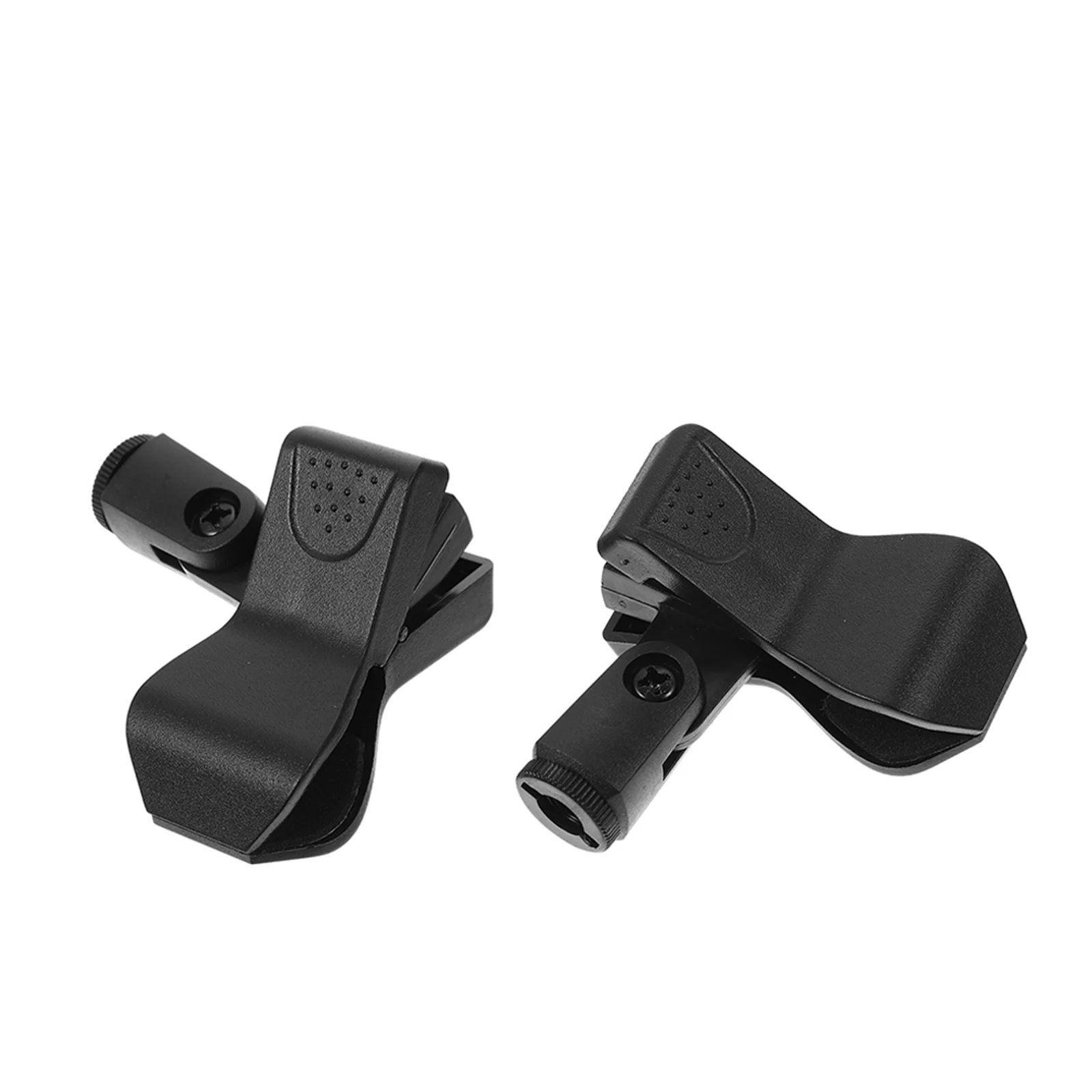 

2Pcs Universal Mic Clip Holder Plastic Microphone Clamp Adjustable Height Lightweight Portable for Live Singing Recording
