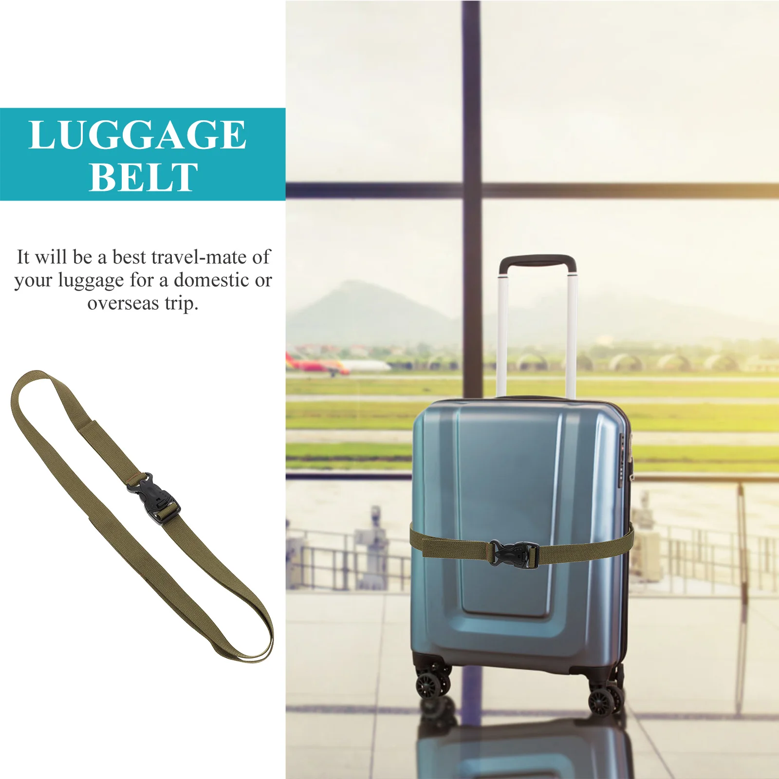 

2Pcs Durable Luggage Tie Down Strap Adjustable Camping Bundling Belt Outdoor Travel Lashing Fastening Strap Fastening Belts