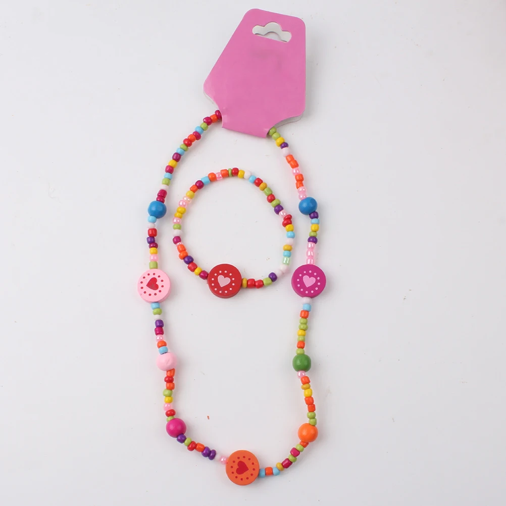 

6 Sets Jewelry Kit Necklace and Bracelet Cartoon Value Baby Girls Kids' Dress-up Accessories