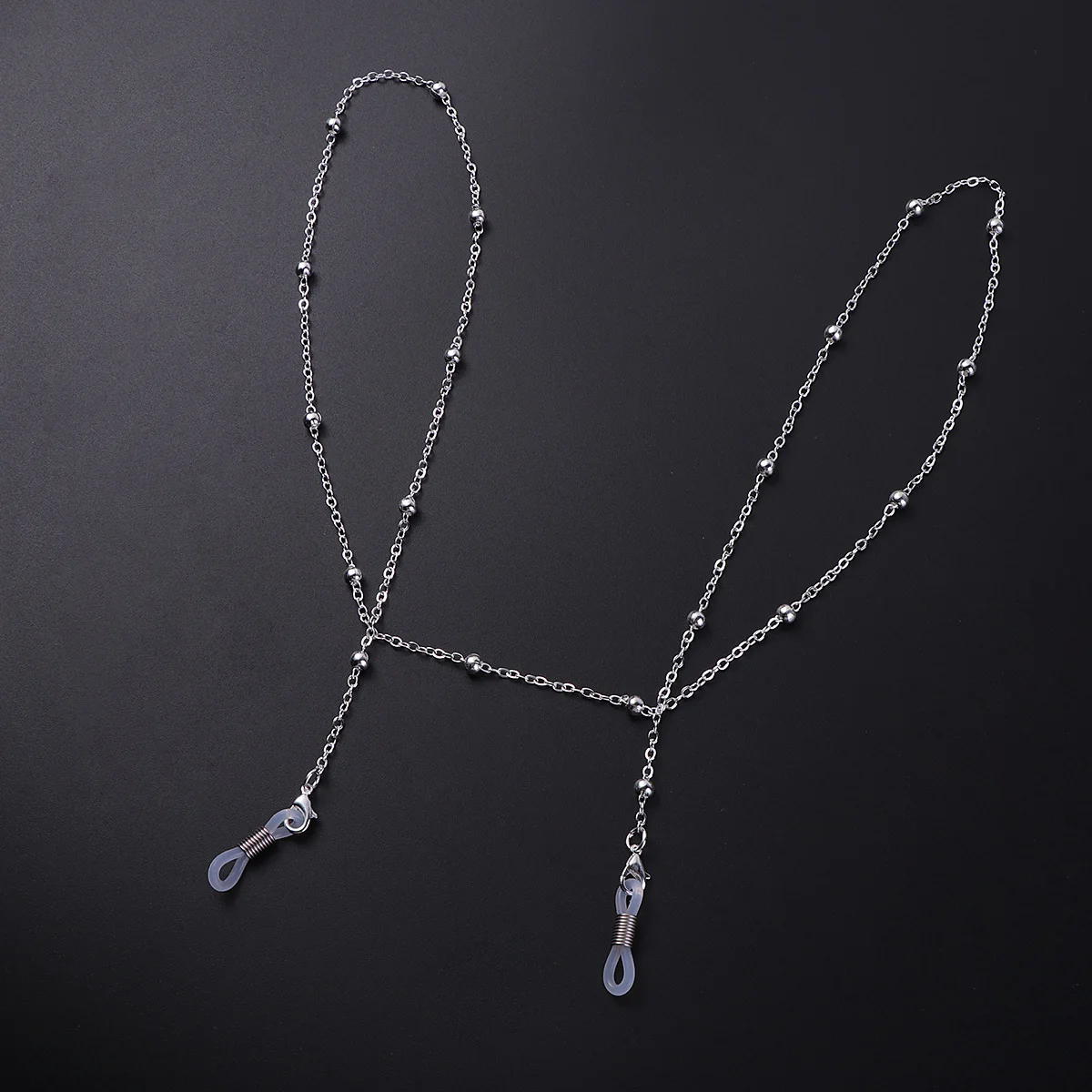 

2pcs Chain Silver Glasses Cord Eyewear Retainer Safety Holder Eyewear Safety Strap Prevent Fall Sports Cycling