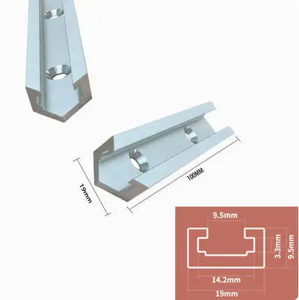 Aluminum 19 Type T Track Connector 4 Pack, Cross Intersection Miter Track Jig, Lightweight Durable Woodworking Tool