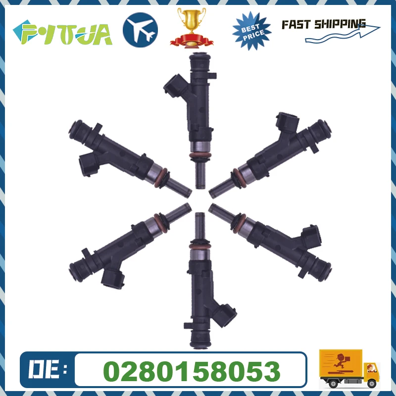 

6шт Топливная форсунка 0280158053 Для Audi A6 C6 2004-2008 2.4L 130kw Новое поступление Высокое качество