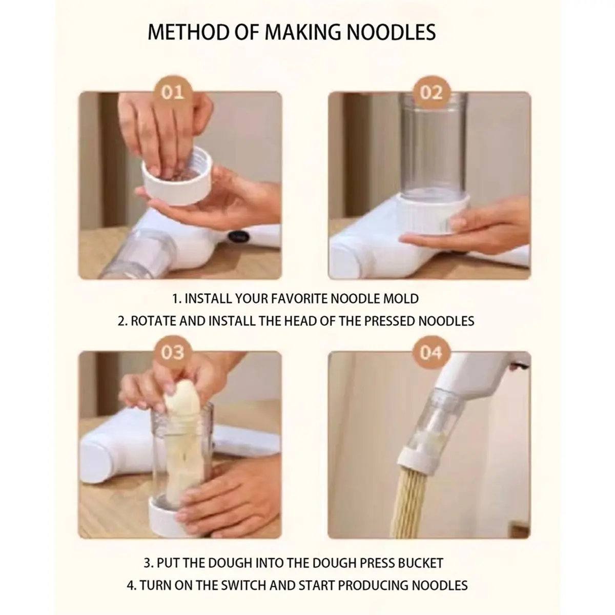 useful Handheld Electric Noodle Machine, Portable Italian Noodle Making Machine with Mold and Cutting Tools, Noodle Machine