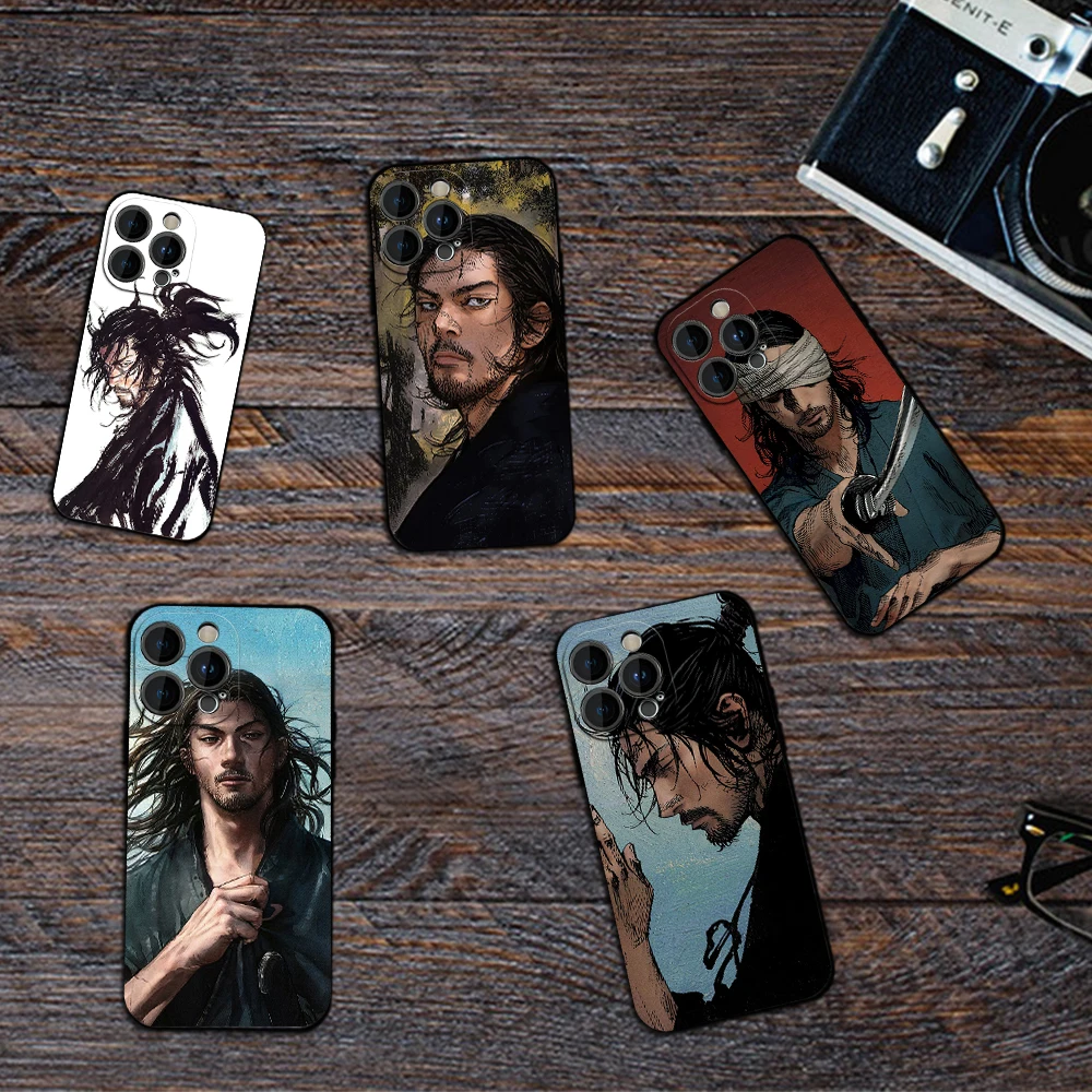 Cool V-Vagabond  Comics Phone Case for iPhone 12 11 13 14 15 16 Max Pro Plus Black Soft Silicone Cover